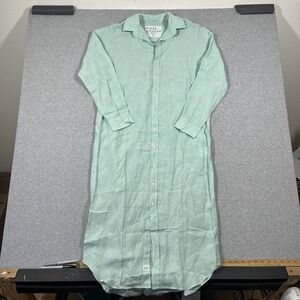 NWOT Frank & Eileen Rory Maxi Shirtdress Sz M Seafoam Green Italian Linen